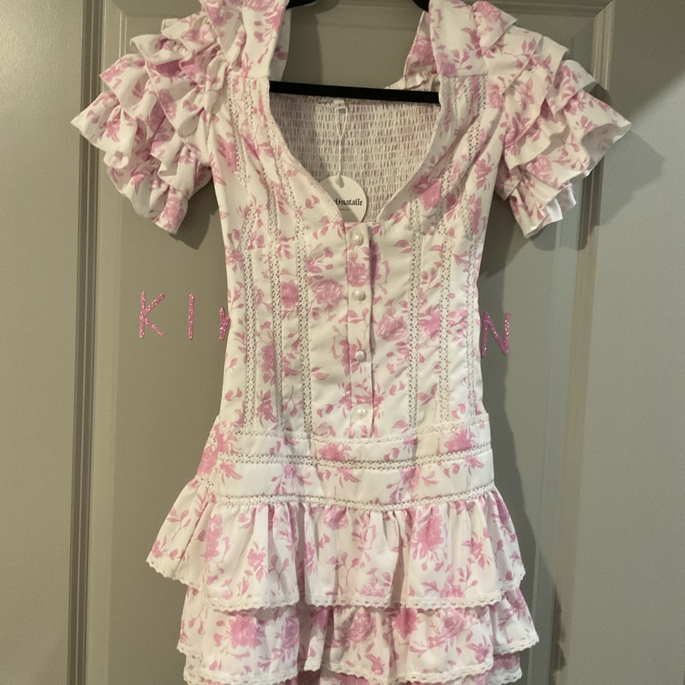 Floral Pink Mini Dress